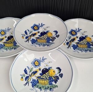 Spode Blue Bird Saucer Set Of 4